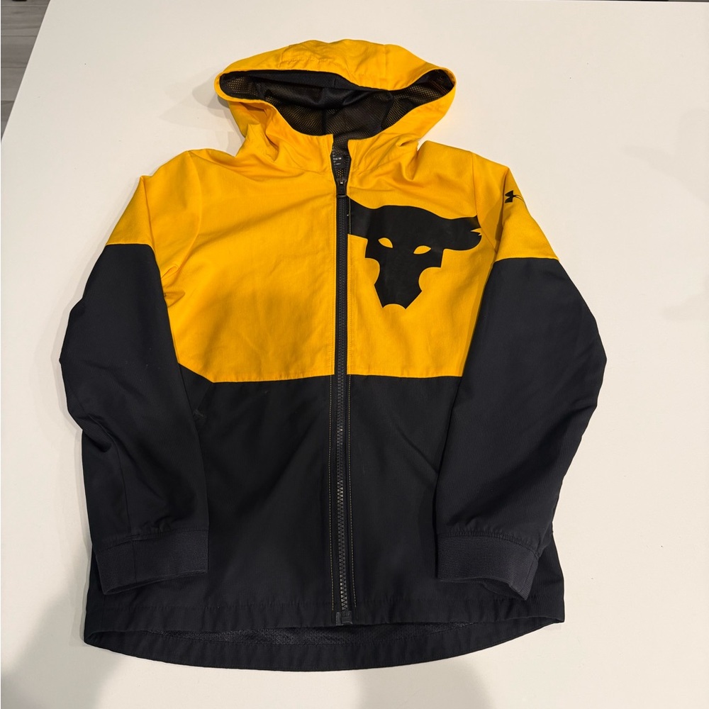 Under Armour Yellow and Black Hooded Rain Jacket
